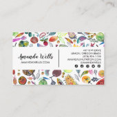 Nutritionist Chef Dietitian Unique Veggies Fruits Visitekaartje (Achterkant)