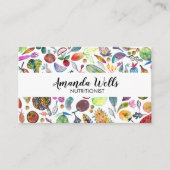 Nutritionist Chef Dietitian Unique Veggies Fruits Visitekaartje (Voorkant)