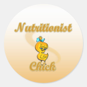 Nutritionist Chick Ronde Sticker