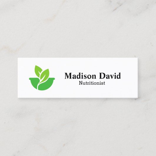 Nutritionist Dietitian Custom Health logo Mini Visitekaartje (Voorkant)