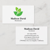 Nutritionist Dietitian Custom Health logo Visitekaartje (Voorkant / Achterkant)