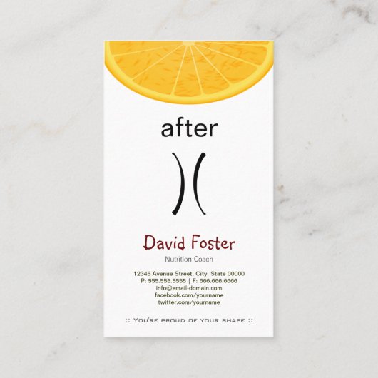 Nutritionist Dietitian Nutrition Coach Weight Loig Visitekaartje (Achterkant)