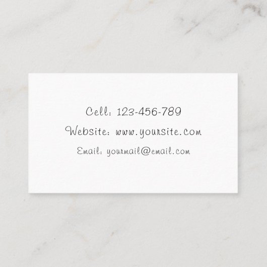 Nutritionist Dietitian Simple Waterverf Blueberry Visitekaartje (Achterkant)