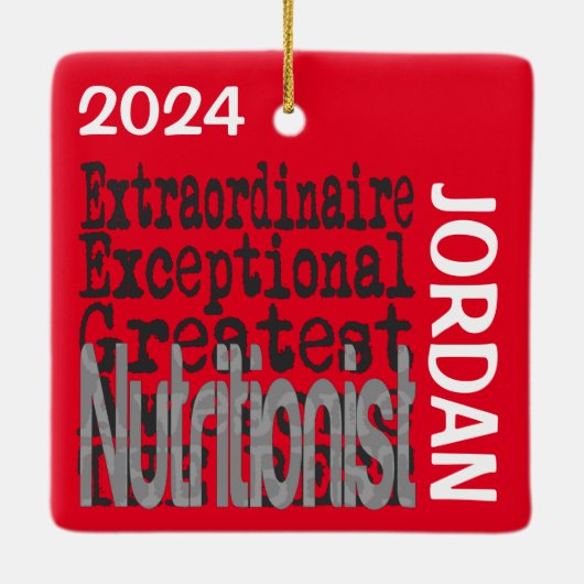 Nutritionist Extraordinaire CUSTOM Keramisch Ornament (Achterkant)
