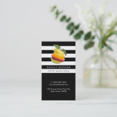 Nutritionist Fruits Logo - Black White Stripes Visitekaartje (Staand voorkant)
