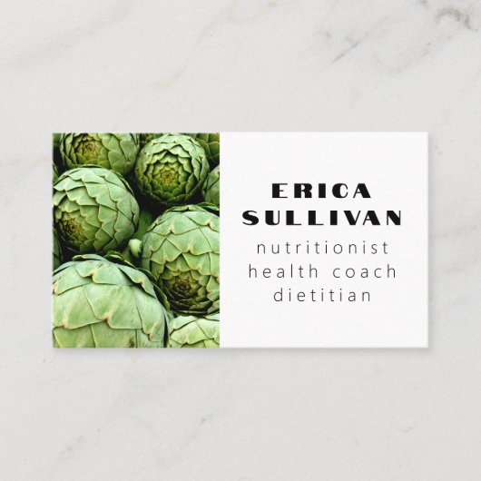 Nutritionist Health Coach Chef Diet Veggies Foto Visitekaartje (Voorkant)