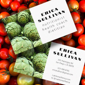 Nutritionist Health Coach Chef Diet Veggies Foto Visitekaartje