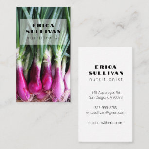 Nutritionist Health Coach Chef Diet Veggies Foto Visitekaartje