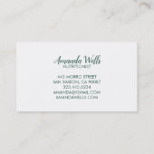 NUTRITIONIST HEALTH COACH CHEF Moderne Veggies Visitekaartje (Achterkant)