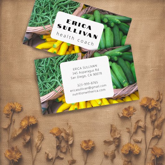 Nutritionist Health Coach Chef Zucchini Veggies Visitekaartje