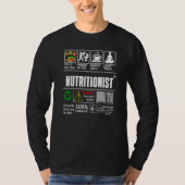 Nutritionist Label Skills Problem Solving Coffee Y T-shirt (Voorkant)