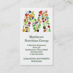 Nutritionist Monogram M Benoeming Visitekaartje Afsprakenkaartje