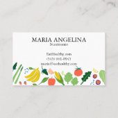 Nutritionist Personal Chef Modern Cool Veggies Visitekaartje (Achterkant)