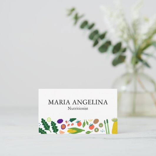 Nutritionist Personal Chef Modern Cool Veggies Visitekaartje (Staand voorkant)