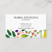 Nutritionist Personal Chef Modern Cool Veggies Visitekaartje (Achterkant)