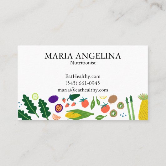 Nutritionist Personal Chef Modern Cool Veggies Visitekaartje (Achterkant)
