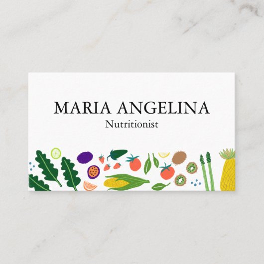 Nutritionist Personal Chef Modern Cool Veggies Visitekaartje (Voorkant)