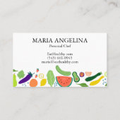 Nutritionist Personal Chef Modern Cool Veggies Visitekaartje (Achterkant)