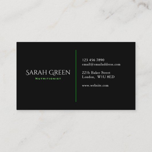 Nutritionist Visitekaartje (Achterkant)