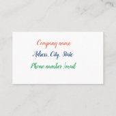 Nutritionist Visitekaartje (Achterkant)