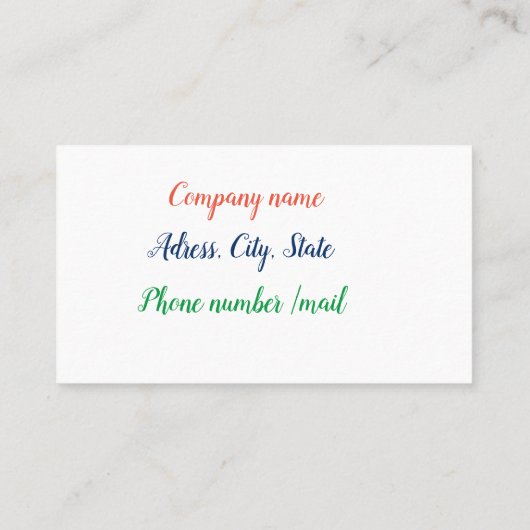 Nutritionist Visitekaartje (Achterkant)