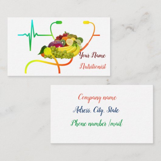 Nutritionist Visitekaartje (Voorkant / Achterkant)