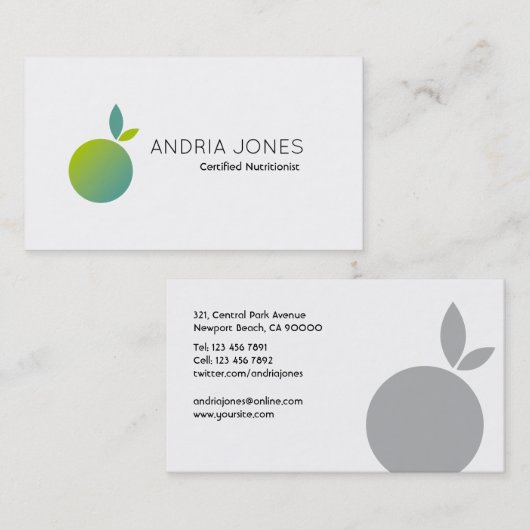 Nutritionist - Visitekaartjes (Voorkant / Achterkant)