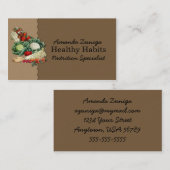 Nutritionistisch Visitekaartje- Veggies Visitekaartje (Voorkant / Achterkant)