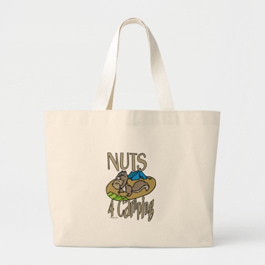 Nuts 4 Camping Grote Tote Bag (Voorkant)