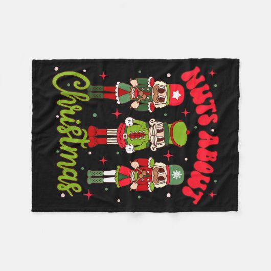 Nuts About Christmas Groovy Christmas Nutcracker S Fleece Deken (Voorkant (Horizontaal))