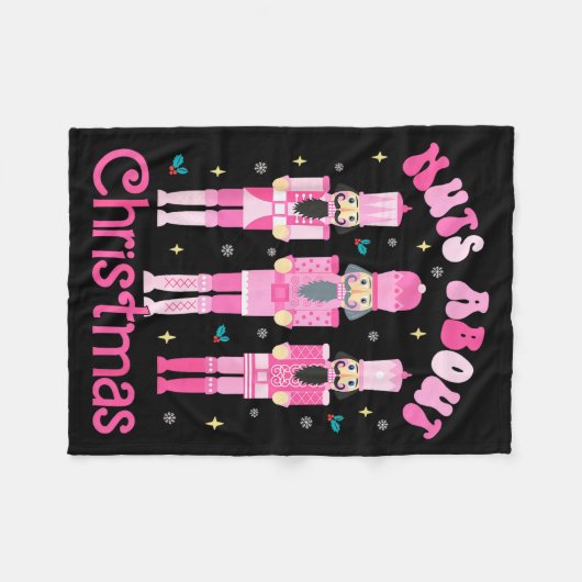 Nuts About Christmas Nutcracker Funny Christmas Fleece Deken (Voorkant (Horizontaal))
