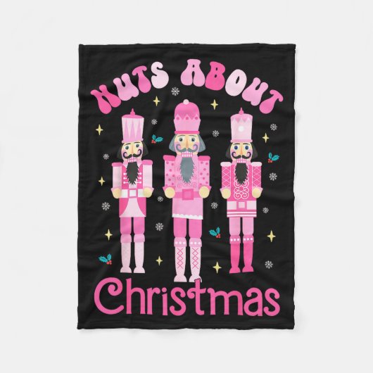 Nuts About Christmas Nutcracker Funny Christmas Fleece Deken (Voorkant)