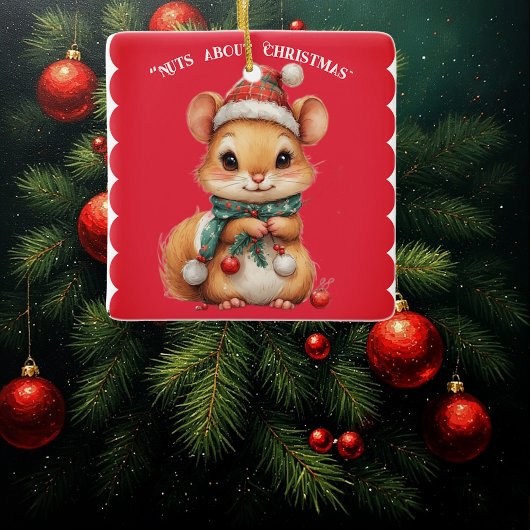 Nuts About Christmas Playful Squirrel Winter Dress Keramisch Ornament