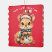 Nuts About Christmas Playful Squirrel Winter Dress Keramisch Ornament (Links)