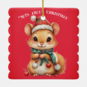 Nuts About Christmas Playful Squirrel Winter Dress Keramisch Ornament (Achterkant)
