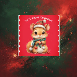 Nuts About Christmas Playful Squirrel Winter Dress Sticker