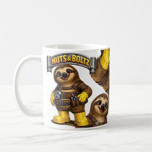 Nuts & Boltz Sloth Koffiemok (Links)