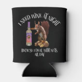 Nuts de hele dag - Funny Squirrel Wine Drinker Blikjeskoeler (Achterkant)