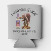 Nuts de hele dag - Funny Squirrel Wine Drinker Blikjeskoeler (Achterkant)
