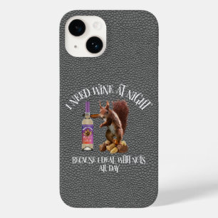 Nuts de hele dag - Funny Squirrel Wine Drinker Case-Mate iPhone 14 Hoesje