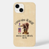Nuts de hele dag - Funny Squirrel Wine Drinker Case-Mate iPhone Case (Achterkant)