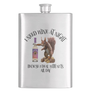 Nuts de hele dag - Funny Squirrel Wine Drinker Flacon