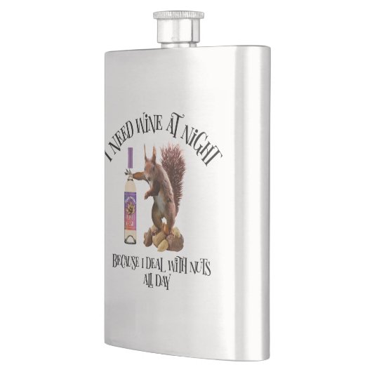 Nuts de hele dag - Funny Squirrel Wine Drinker Flacon (Links)