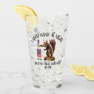 Nuts de hele dag - Funny Squirrel Wine Drinker Glas