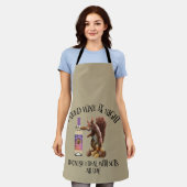 Nuts de hele dag - Funny Squirrel Wine Drinker Schort (Gedragen)