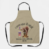 Nuts de hele dag - Funny Squirrel Wine Drinker Schort (Voorkant)
