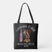 Nuts de hele dag - Funny Squirrel Wine Drinker Tote Bag (Achterkant)