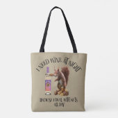 Nuts de hele dag - Funny Squirrel Wine Drinker Tote Bag (Achterkant)