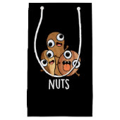 Nuts Funny Food Pun Dark BG Klein Cadeauzakje (Voorkant)