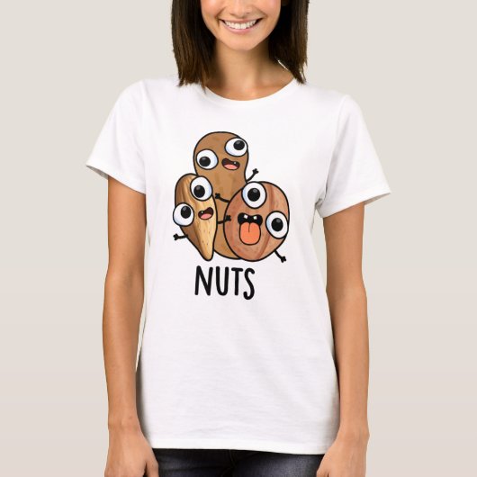 Nuts Funny Nutty Food Pun T-shirt (Voorkant)